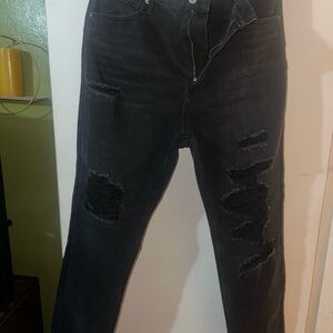 Women’s Black Distressed Jeans